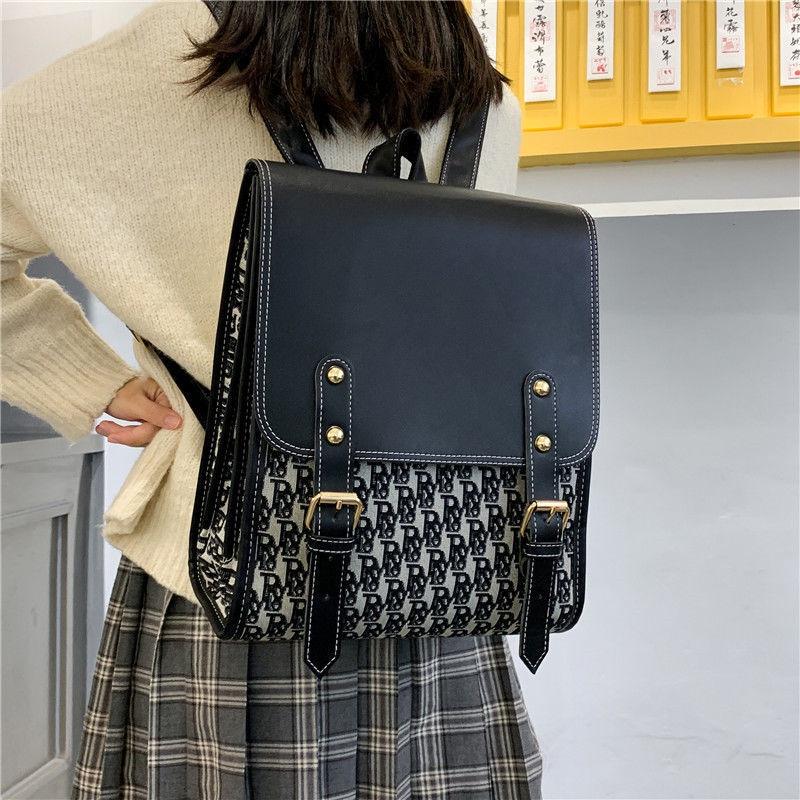 Korean women's large capacity backpack 2020 autumn and winter new fashion woolen backpack simple and versatile travel ba