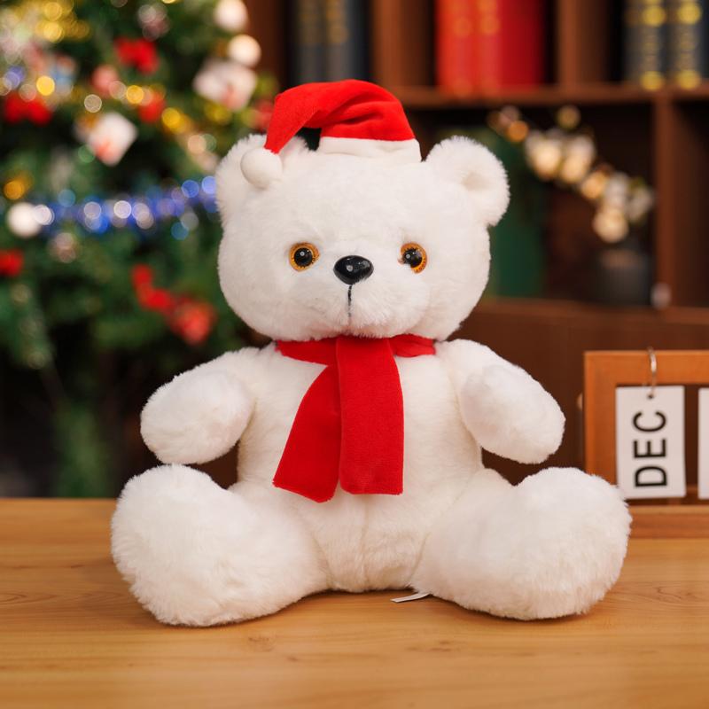 Sáng Tạo Sáng Đèn LED Gấu Giáng Sinh Con Thú Nhồi Bông Sang Trọng Đồ Chơi Phát Sáng Gấu Bông Búp Bê Có Nhạc Giáng Sinh Quà Tặng Cho Trẻ Em gối