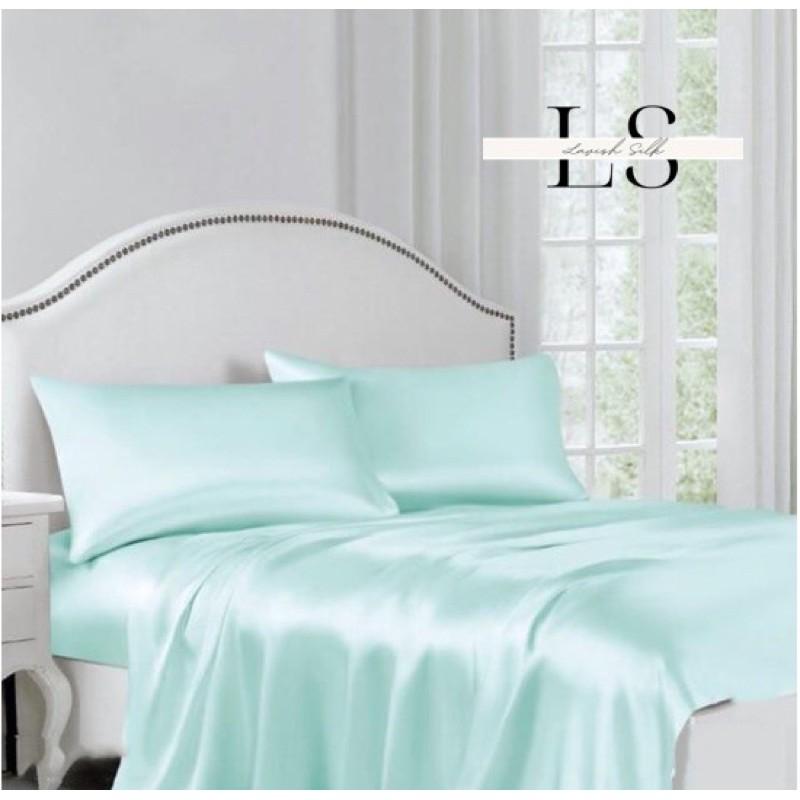 Ga Giường Drap Lẻ Phi Lụa Lavish Silk cao cấp mát lạnh hàng loại 1 không nối vải - Xanh Ngọc