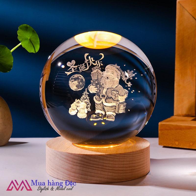 Bộ Quà Tặng Giáng Sinh 2022 Quả Cầu Pha Lê 3D LED Noen Mẫu 2
