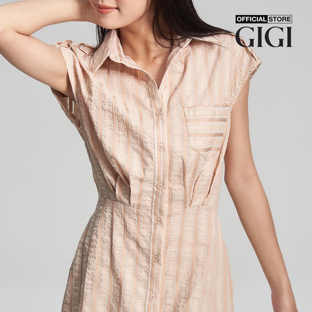 GIGI - Đầm sơ mi tay ngắn năng động G2107D231120