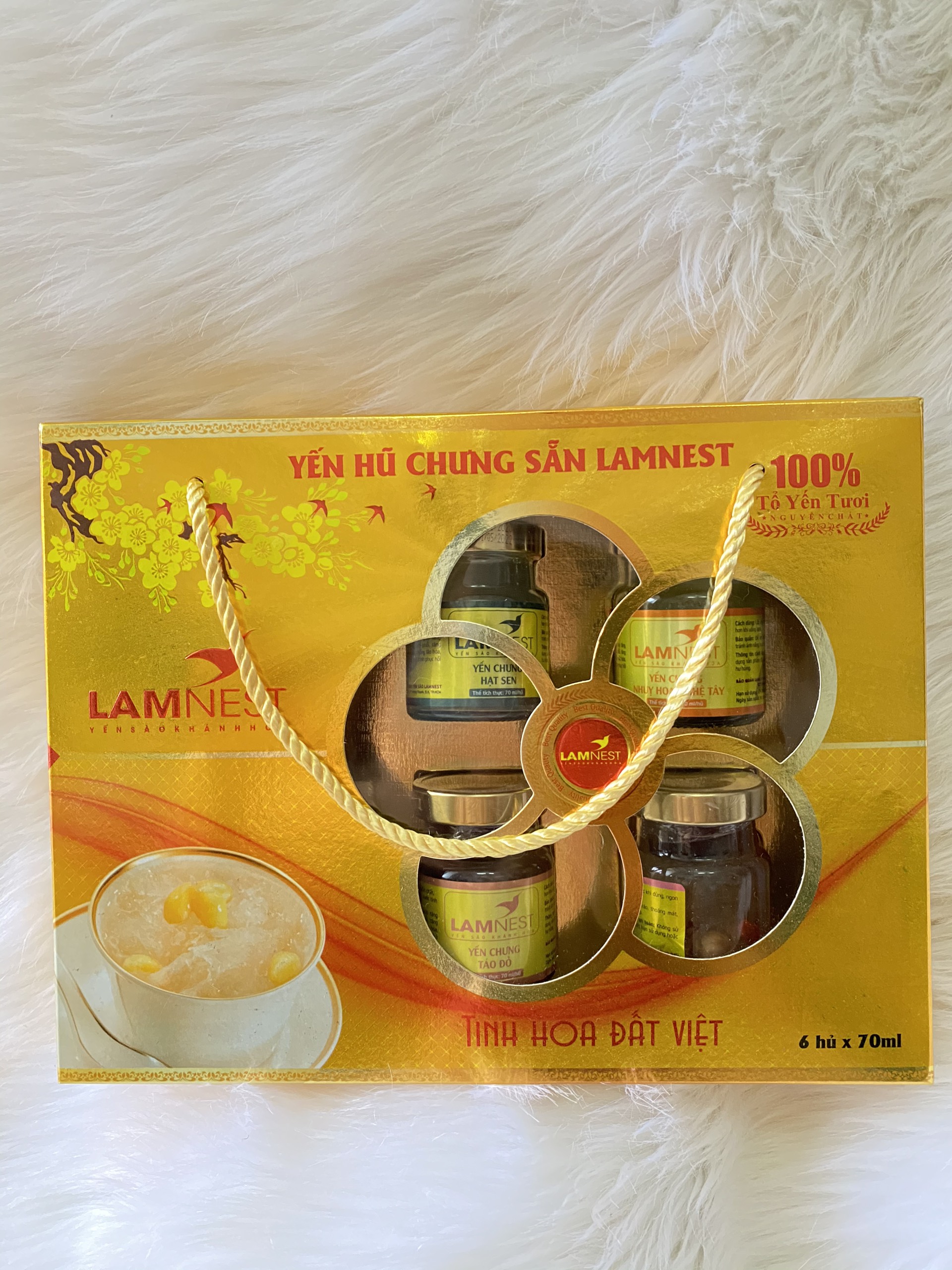 Lốc 6 hủ yến chưng HẠT SEN bổ dưỡng 28% yến Lamnest - Quà biếu ý nghĩa