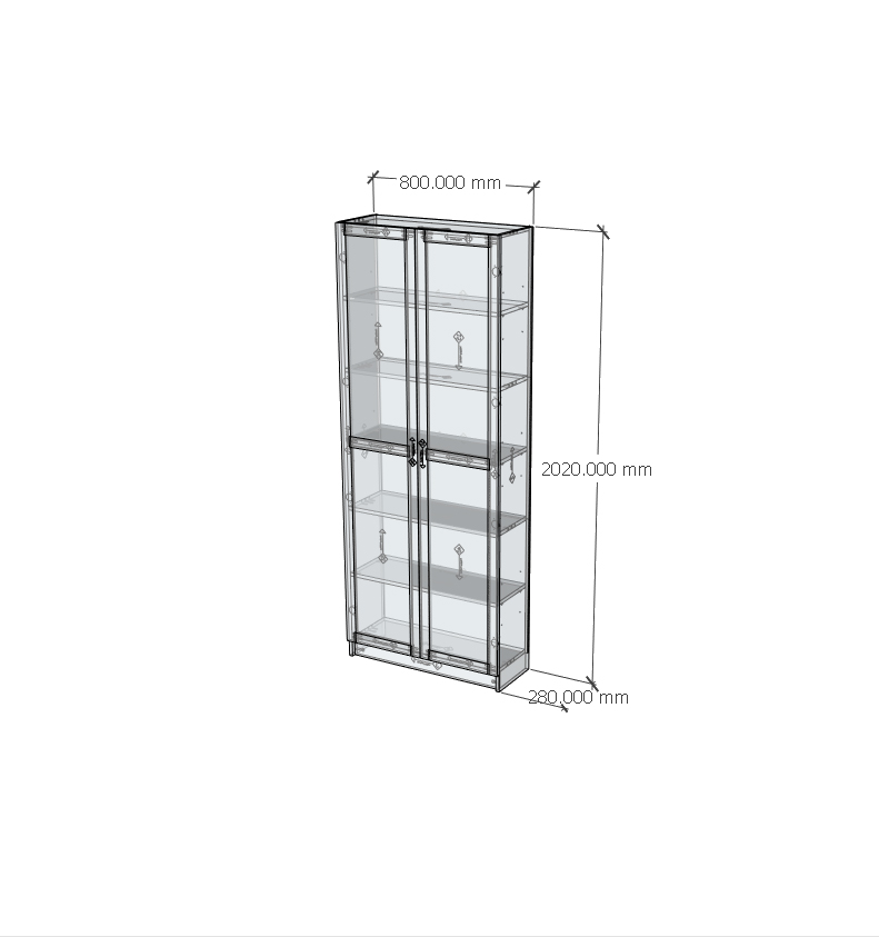 [Happy Home Furniture] CATY, Kệ sách 6 tầng 2 cửa mở, 80cm x 30cm x 202cm ( DxRxC), KSA_058