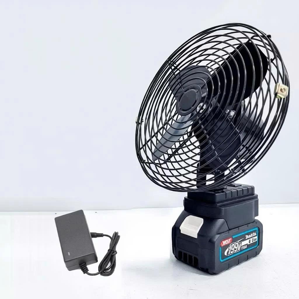 Quạt Tích Điện Chạy Pin, Quạt Mini Để Bàn 8 Inch Công Suất Lớn, Làm Mát Cực Nhanh
