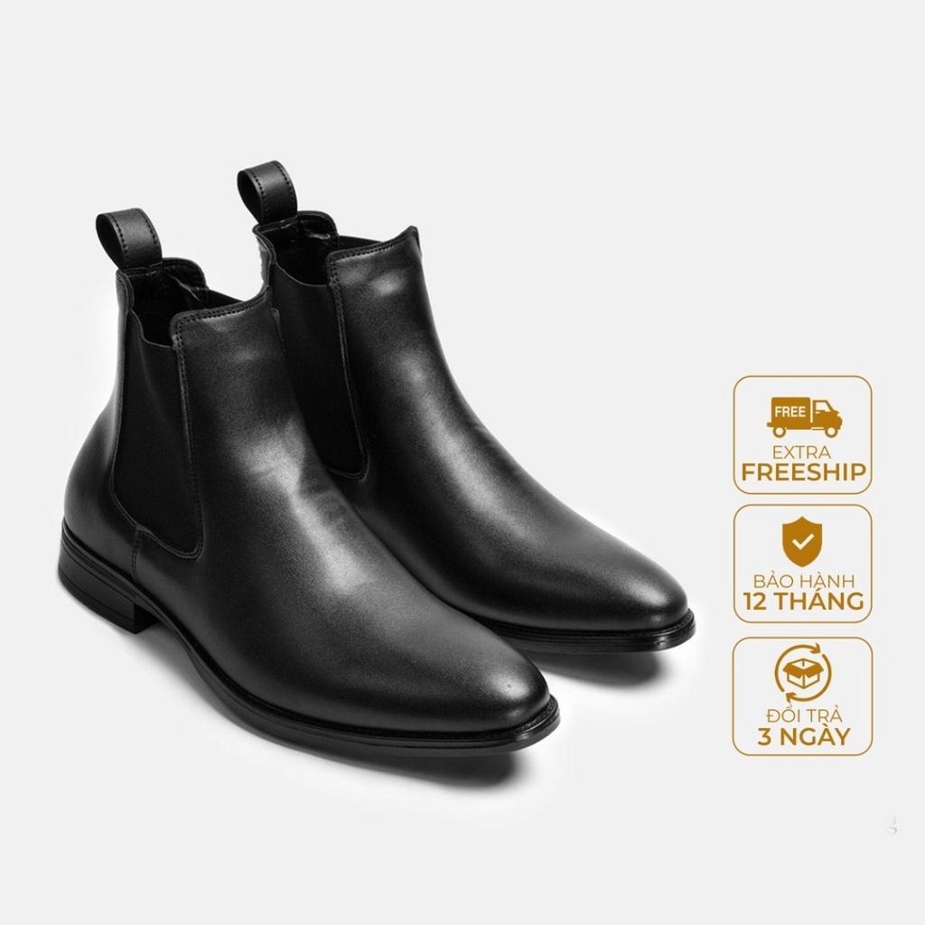 Giày Da Nam Chelsea Boot Cổ Cao Da PU Lịch Lãm, Sang Trọng Và Tăng Chiều Cao QB901