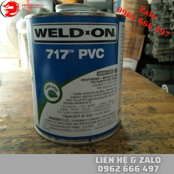 Keo dán ống PVC Weld on 717, Màu xám , màu trong , đóng gói 473ml và 946ml