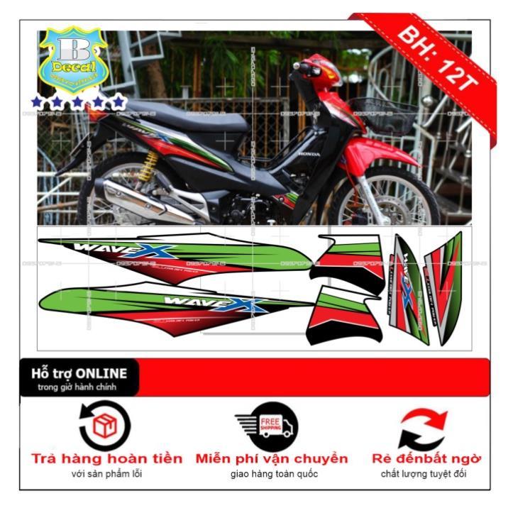 Tem rời dành cho wave X 2016 đỏ xanh đen
