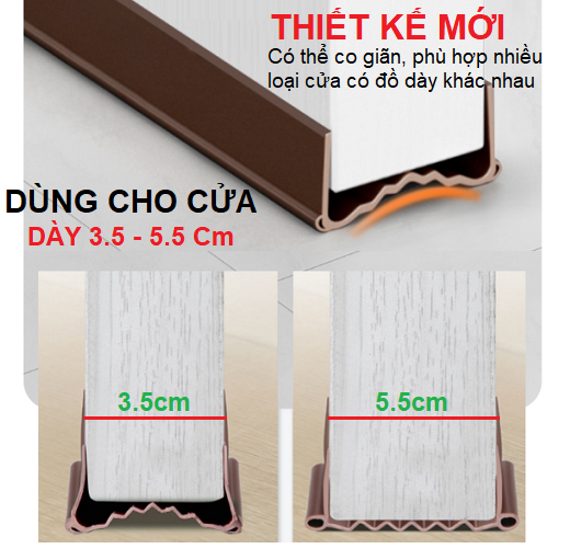 Thanh chắn cửa chống ồn, chống thoát hơi gió điều hòa. Nẹp cửa ZICZAC thế hệ mới chặn gió khe cửa