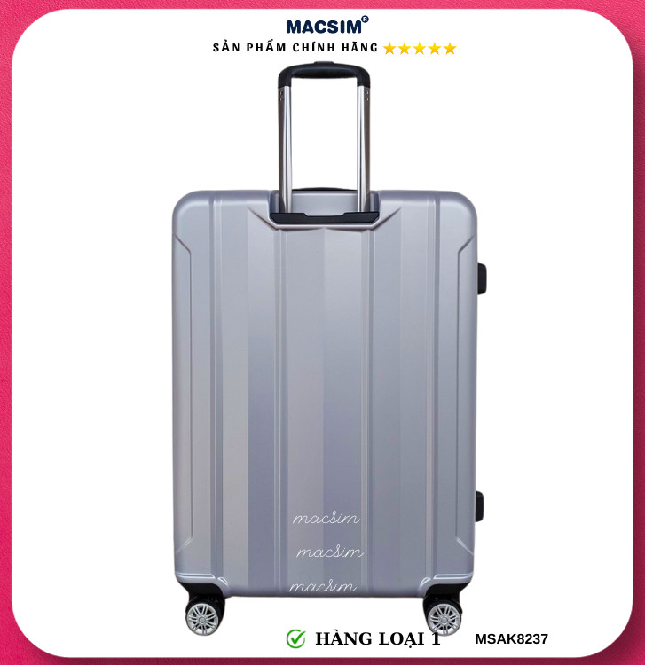 Vali cao cấp Macsim Aksen hàng loại 1 MSAK8237 cỡ 20inch ( màu bạc )