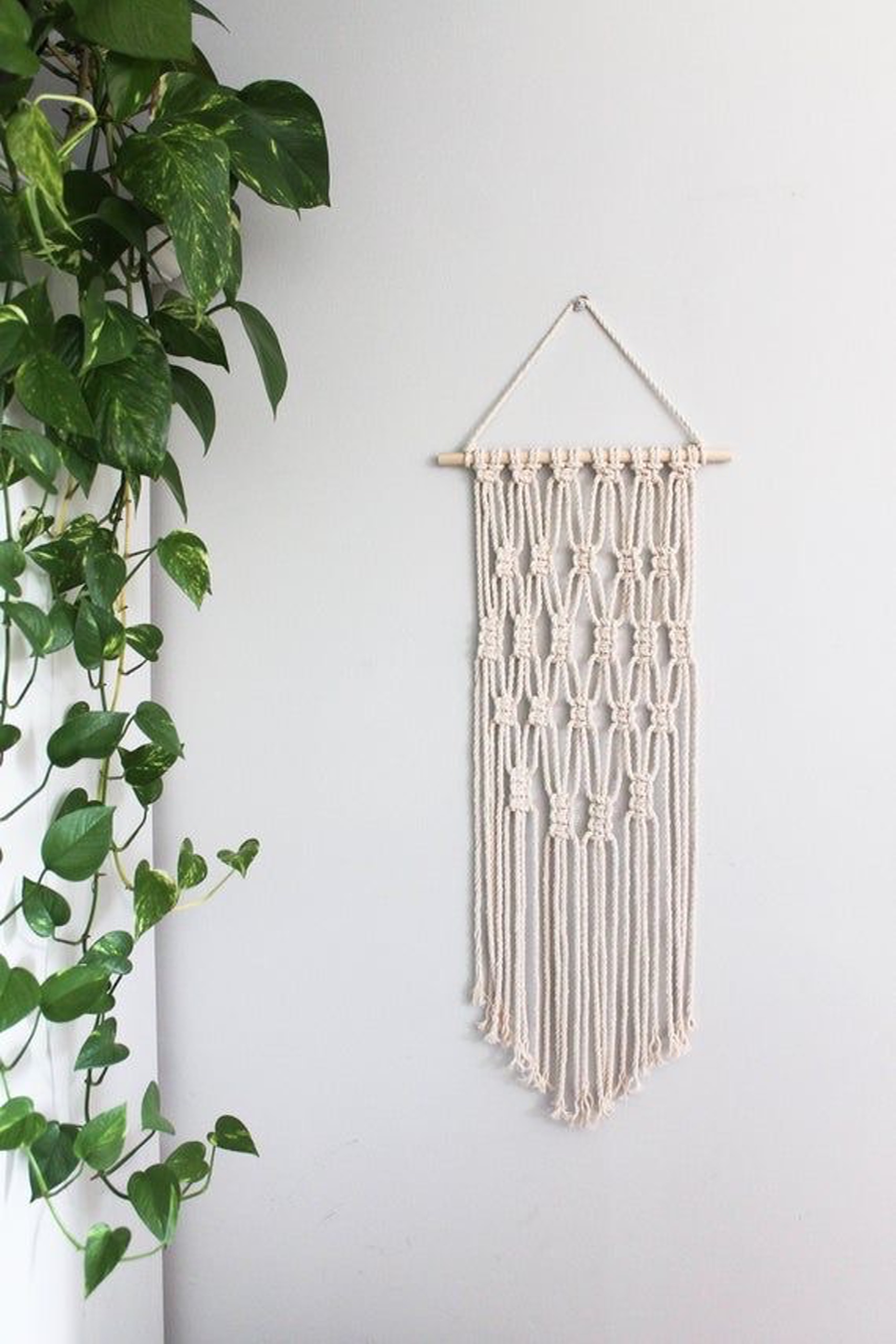 Mành tết dây Macrame trang trí treo tường siêu xinh. M17321