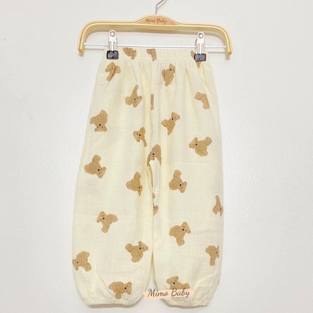 Quần boom chất liệu xô muslin mùa thu đông cho bé trai, bé gái QA41 Mimo Baby