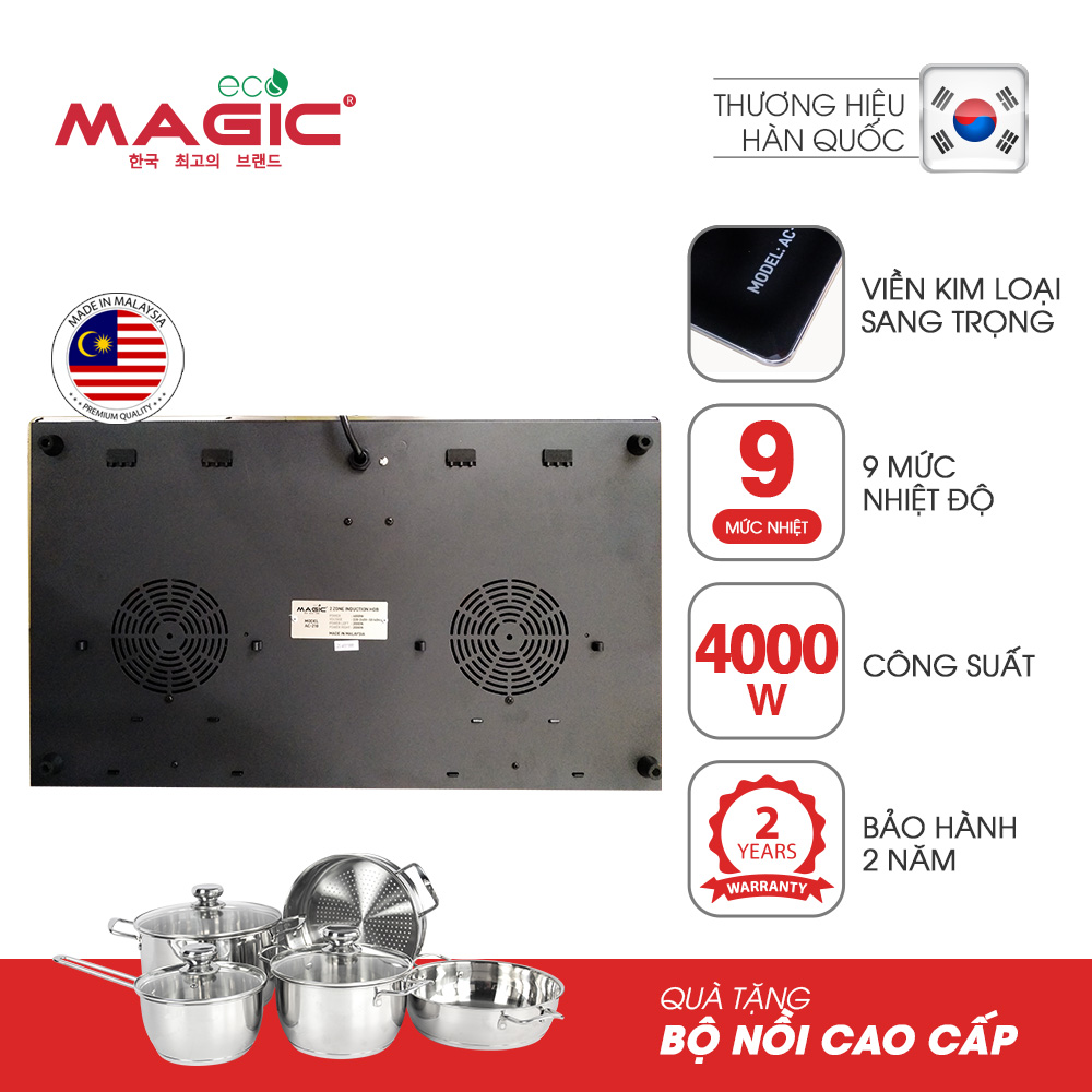 Bếp đôi điện từ cao cấp Malaysia Magic Eco AC210 - Hàng chính hãng