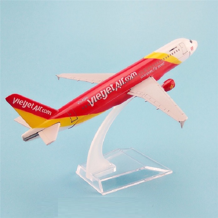 Mô hình máy bay tĩnh A320 Vietjet 16cm