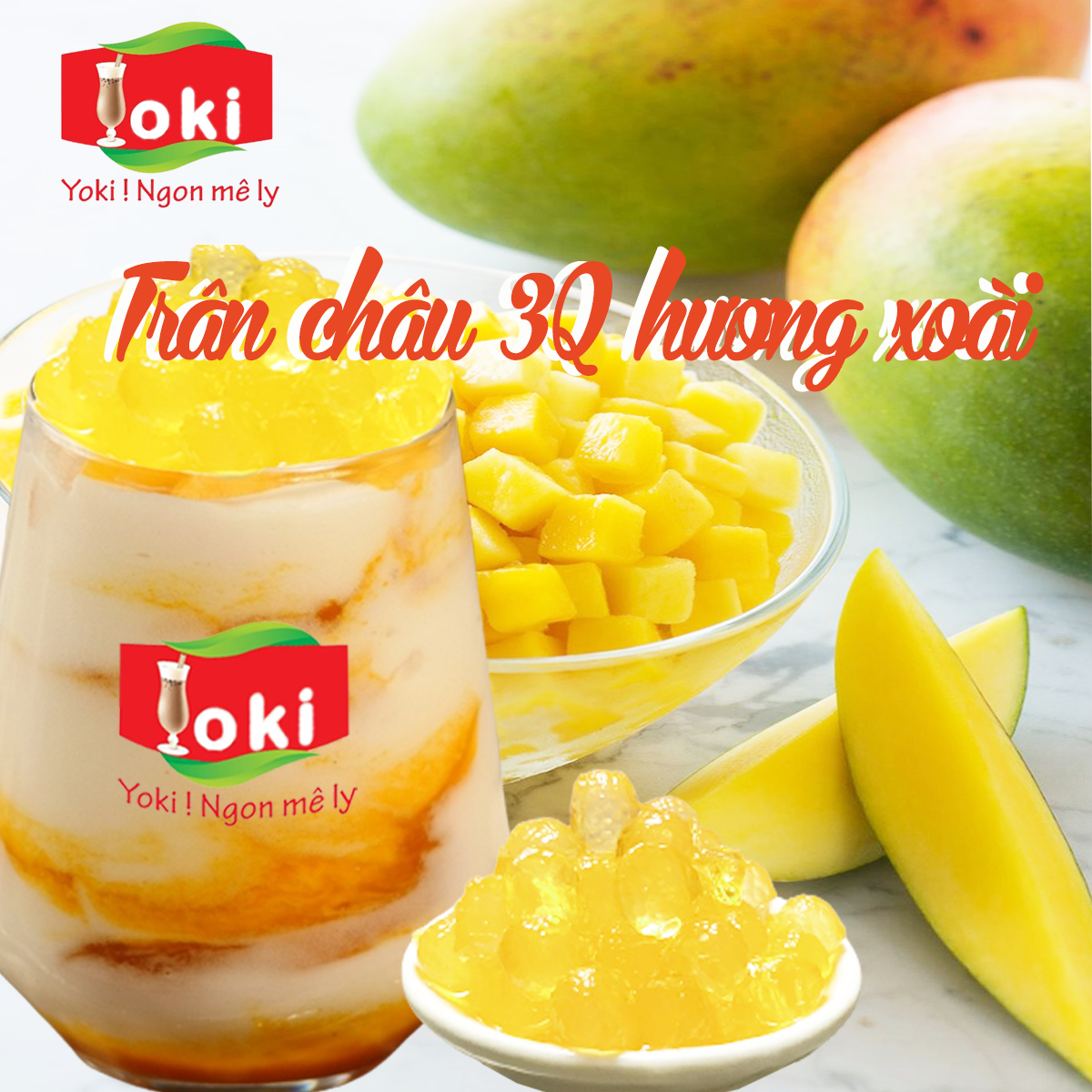 Combo Trân châu 3Q hương xoài Yoki và Trân châu 3Q hương khoai môn Yoki