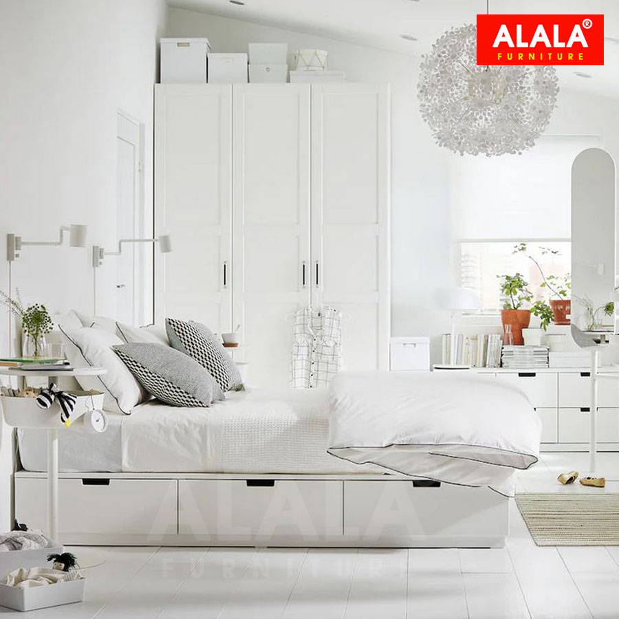 Giường ngủ ALALA32 + 3 hộc kéo / Miễn phí vận chuyển và lắp đặt/ Đổi trả 30 ngày/ Sản phẩm được bảo hành 5 năm từ thương hiệu ALALA/ Chịu lực 700kg