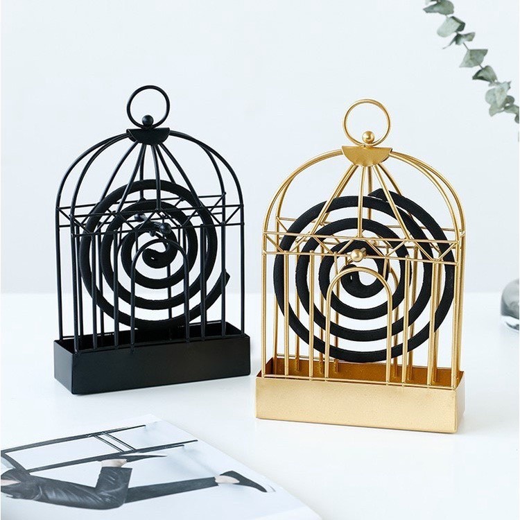 Đế đốt nhang muỗi, hương muỗi hình lồng chim – Lồng treo hương bắt muỗi
