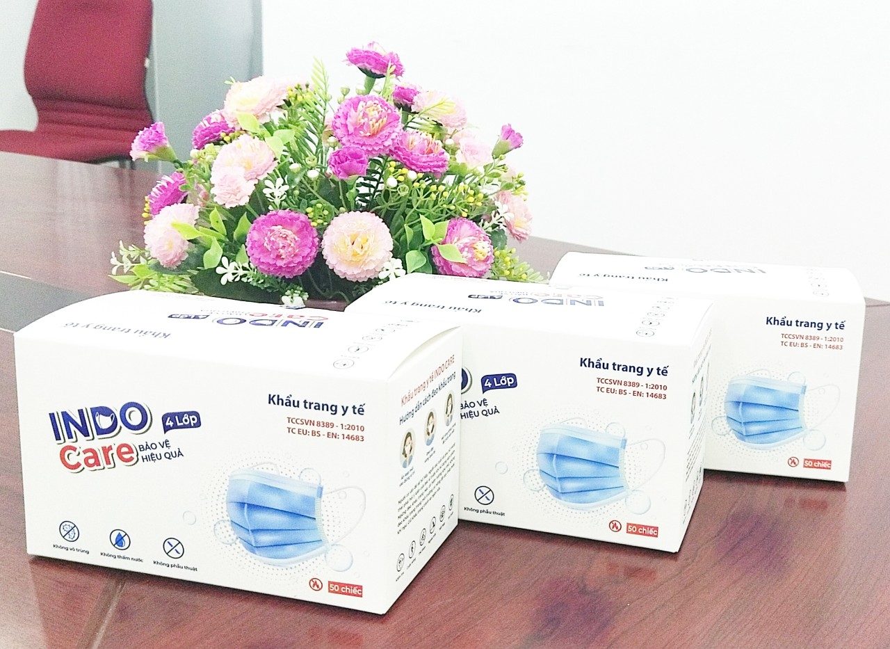 [InDoCare] Combo 3 hộp Khẩu Trang Y Tế 4 Lớp Kháng khuẩn 99% INDO CARE. Tiêu Chuẩn Châu Âu BS EN 14683-2019. Chống tia UV ngăn ngừa mụn khói bụi hiệu quả