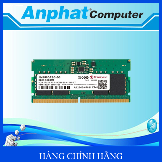 Bộ nhớ RAM Laptop Transcend DDR5 4800Mhz SO-DIMM 1.1V - Hàng Chính Hãng