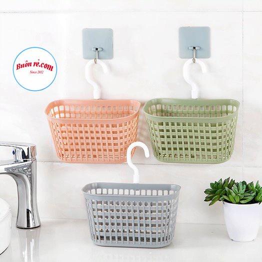 Rổ treo bồn rửa chén, nhà tắm có móc Việt Nhật - Rổ nhựa có móc treo đồ đa năng tiện ích _ Br01441