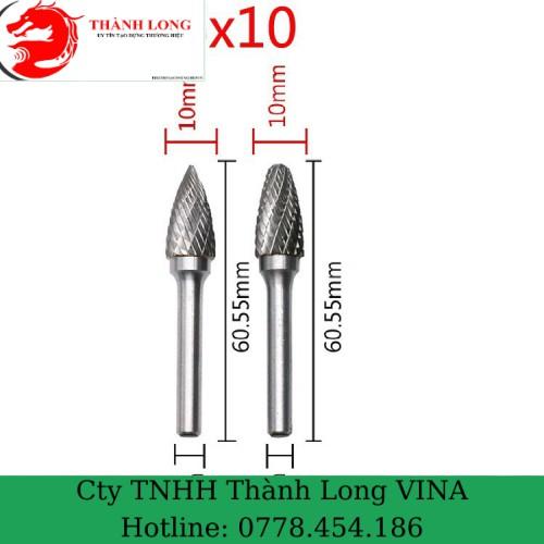 Mũi mài khắc hợp kim trục 6mm đầu 10mm Gx và Fx