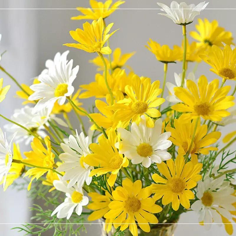 Hoa cúc hoạ mi cành 5 bông siêu đẹp, hoa giả trang trí nhà cửa