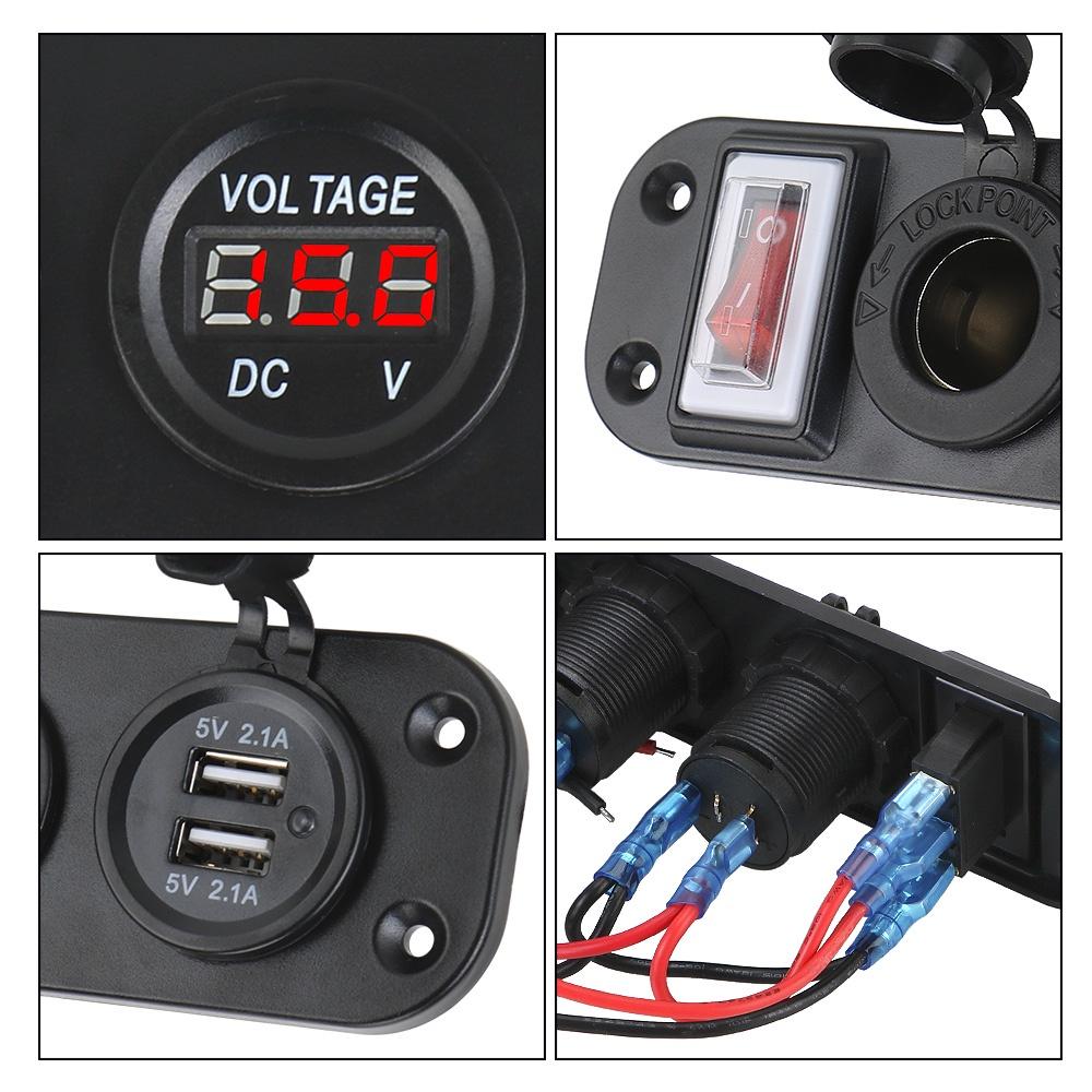 Củ sạc hai cổng USB 12-24V 5V 2.1A +2.1A màn hình LED kỹ thuật số cho xe hơi