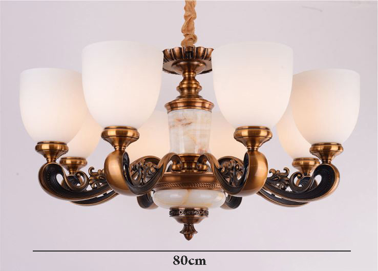 Hình ảnh Đèn chùm HACOT hiện đại, sang trọng loại 8 tay trang trí nội thất cao cấp - kèm bóng LED chuyên dụng.