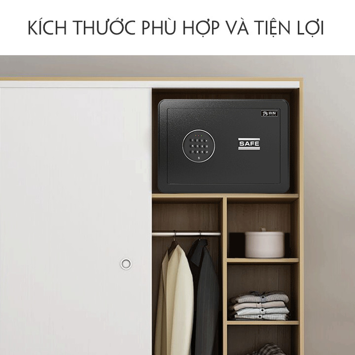 Két sắt mini. Két sắt mini phòng ngủ, Két sắt mini khách sạn. Độ bảo mật cao. Chống cháy nổ. Kích thước 31x20x20cm