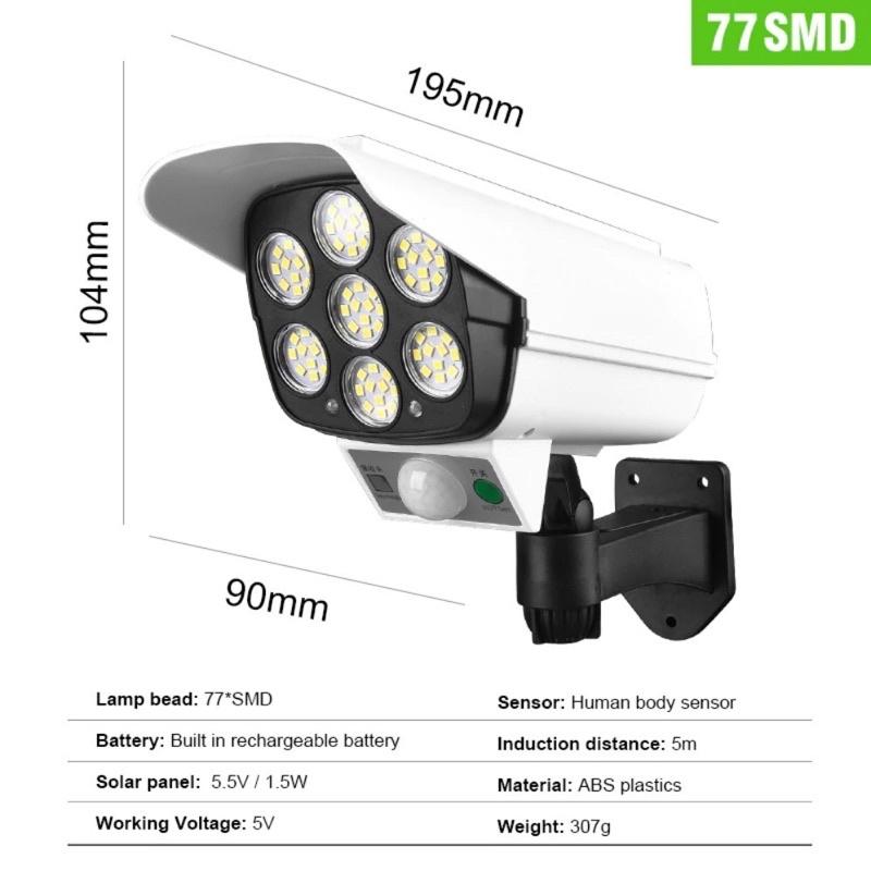 Đèn năng lượng mặt trời giả camera chống trộm tự động bật tắt