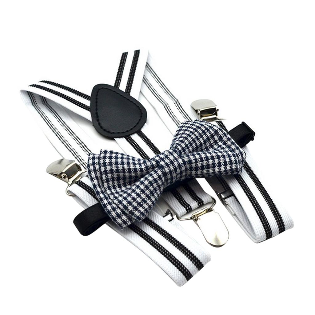 Male Boy Suspenders w/ Bow Heavy Duty Y-Back Straps