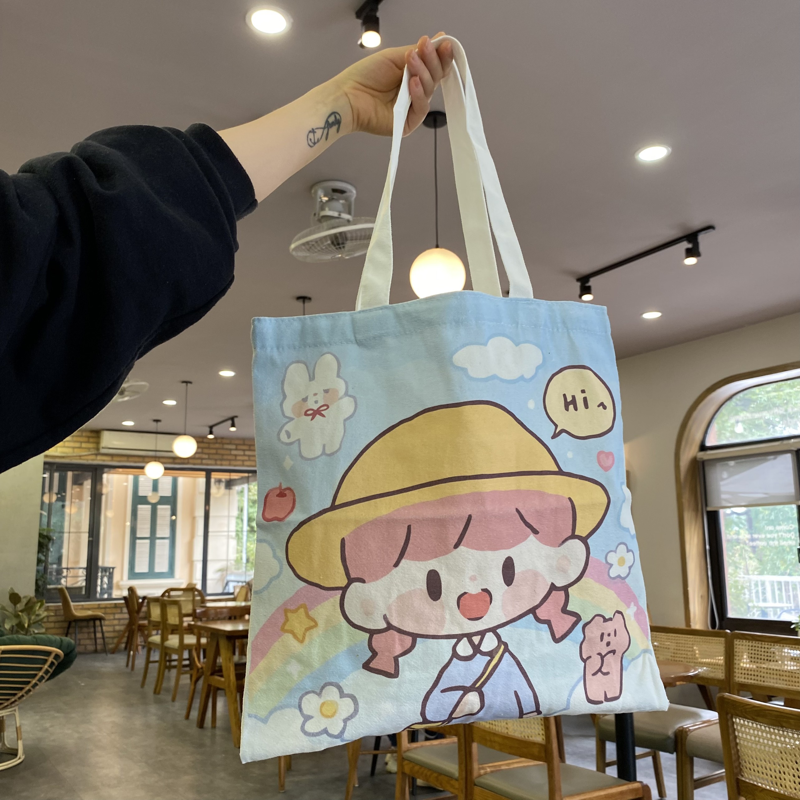 Túi tote nữ xinh con vật thú cưng cute canvas đeo vai đẹp cỡ lớn vừa sách vở giá rẻ thời trang học sinh dễ thương