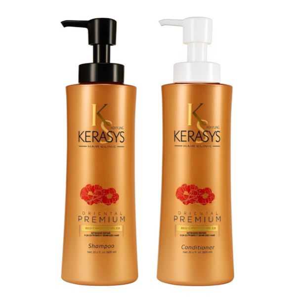 Dầu gội xả phục hồi chuyên sâu tóc hư tổn nặng Kerasys Oriental Premium Redb Camellia Hàn Quốc 600ml