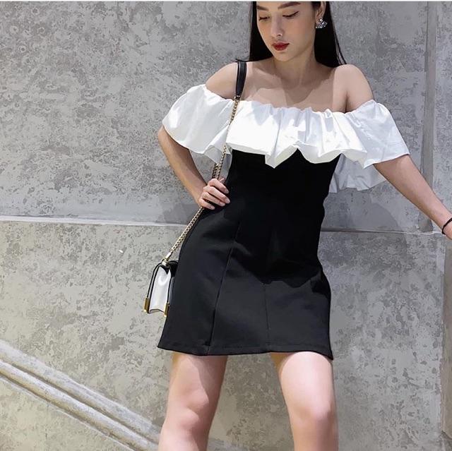 Váy trễ vai pha thân