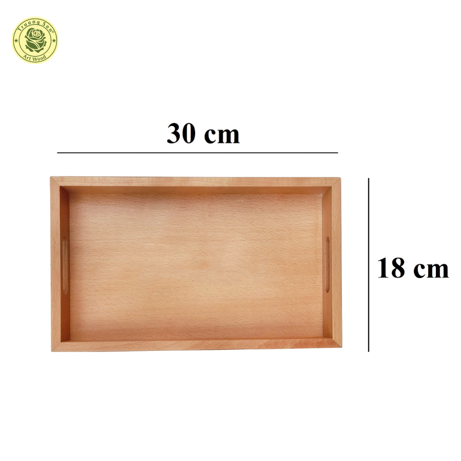 Khay Gỗ Beech Hình Chữ Nhật Lỗ Cầm Tay Đồ Dùng Nhà Bếp Thương Hiệu Trường Sơn - Size M Tl85