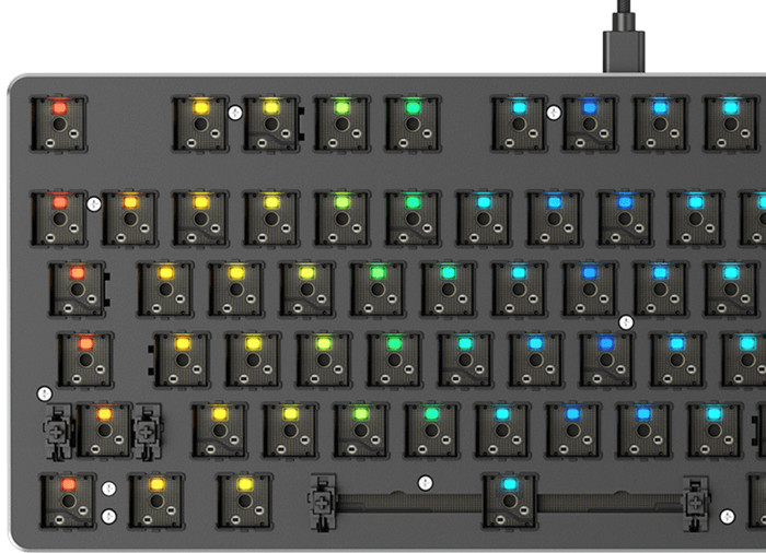 Bàn phím cơ Glorious GMMK RGB White Ice Fullsize - Hàng chính hãng