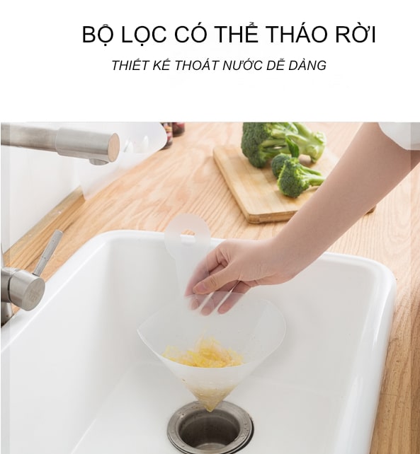 Bộ 2 Phễu lọc rác thông minh bồn rửa chén có thể vệ sinh và tái sử dụng nhiều lần - tặng cột tóc quả bơ