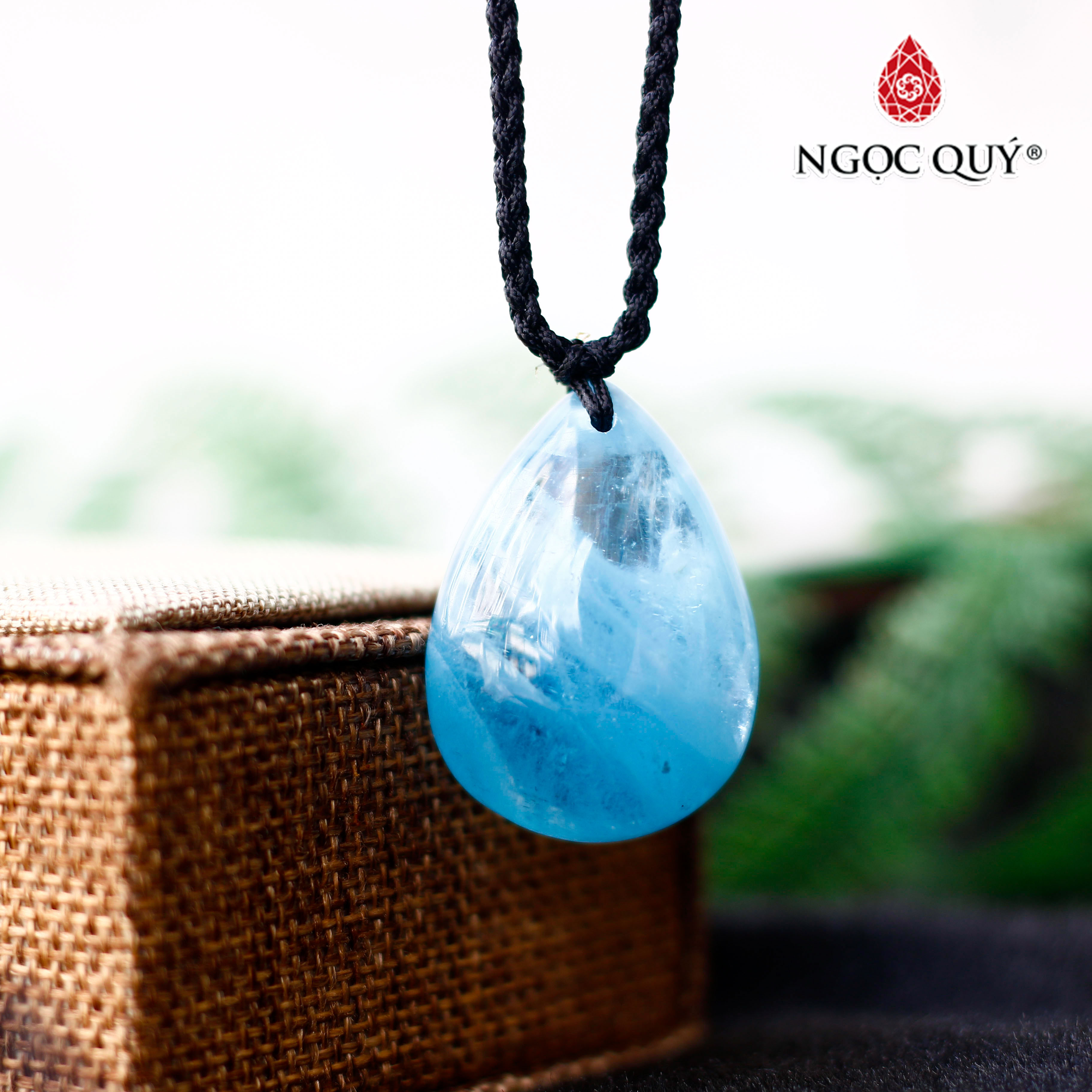 Mặt dây chuyền giọt nước Aquamarine hải lam ngọc - Ngọc Quý Gemstones