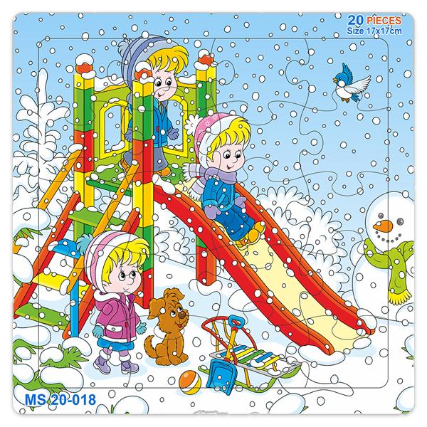 Bộ Xếp Hình Puzzle Minh Châu 20-018 - Trượt tuyết (20 Mảnh Ghép)