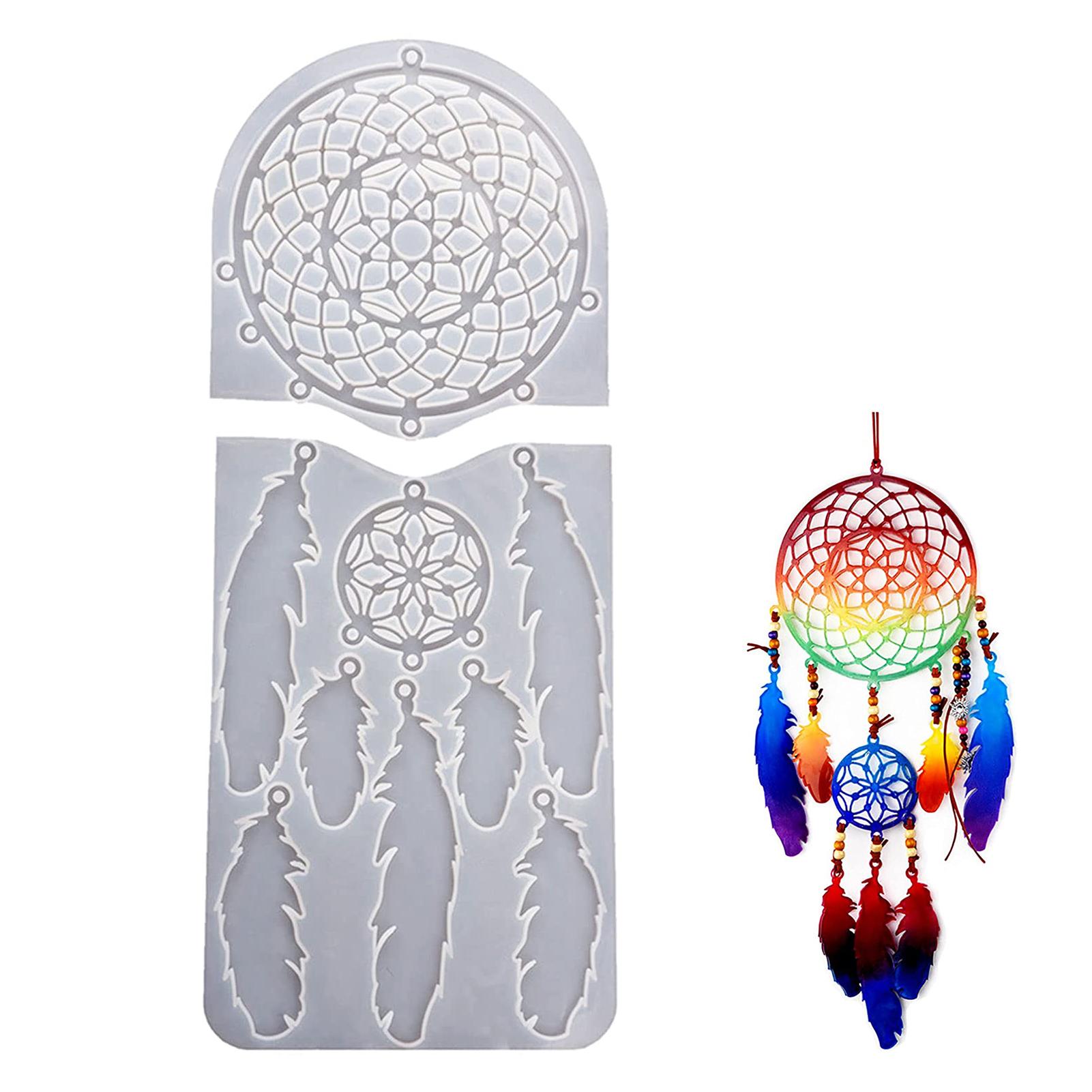 Khuôn Silicone Lớn Epoxy Đúc Dream Catchers Diy Lông Vũ Để Trang Trí Nội Thất