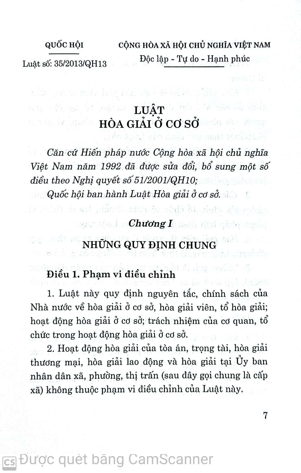Luật hòa giải ở cơ sở
