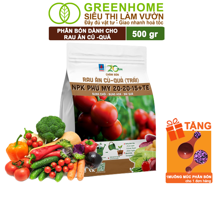 Phân Bón NPK Greenhome, Chuyên Rau Ăn Lá, Củ, Cây Ăn Trái, Hoa, Dinh Dưỡng Cân Đối, Chắc Rễ, Khoẻ Cây, Bông To, Sai Quả