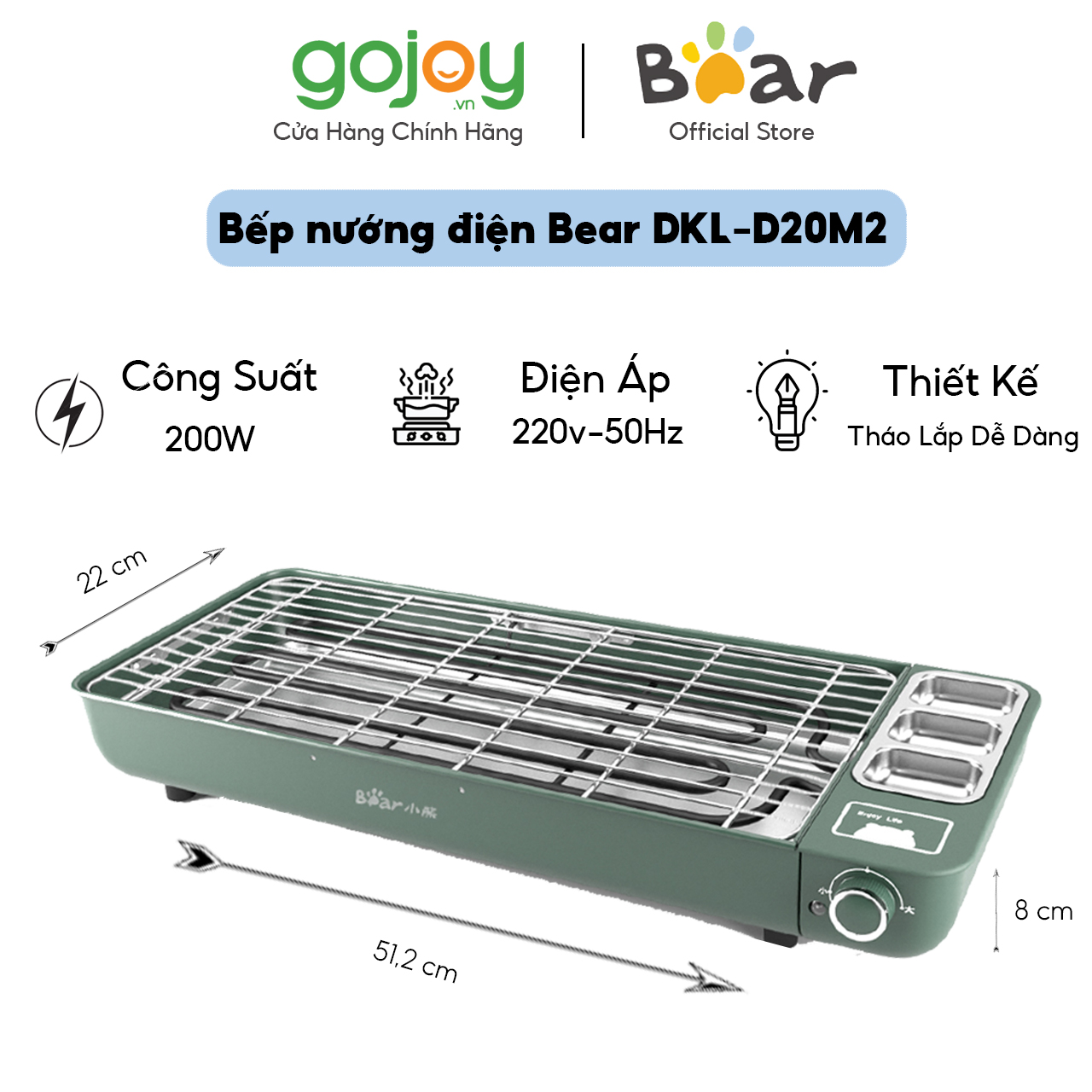 Bếp nướng điện Bear DKL-D20M2 - Hàng Chính Hãng