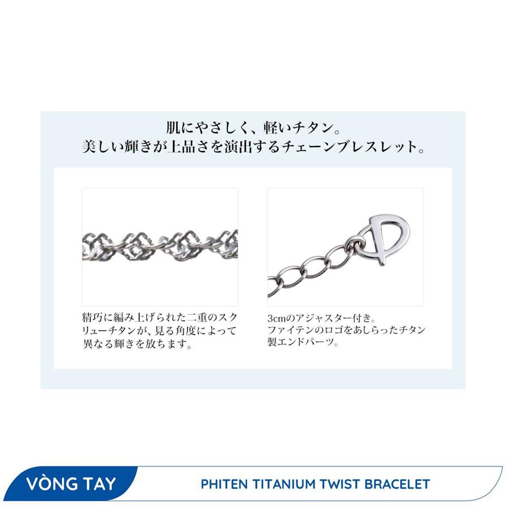 Vòng tay Phiten titanium twist 16+3cm XJE37000