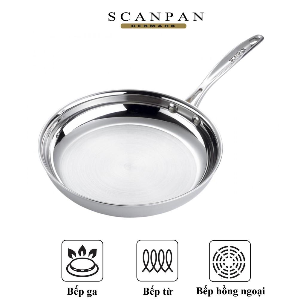 Chảo inox cao cấp đáy từ Scanpan Fusion 28cm 74002800, đúc liền thân đáy 5 lớp, dùng bếp từ, an toàn máy rửa bát, inox cao cấp 18/10