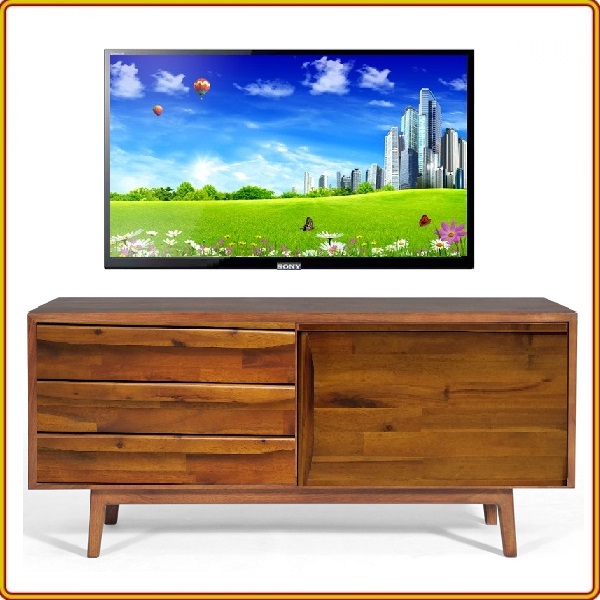 Kệ tivi kèm ngăn kéo cánh mở Tundo màu nâu 120 x 40 x 50 cm