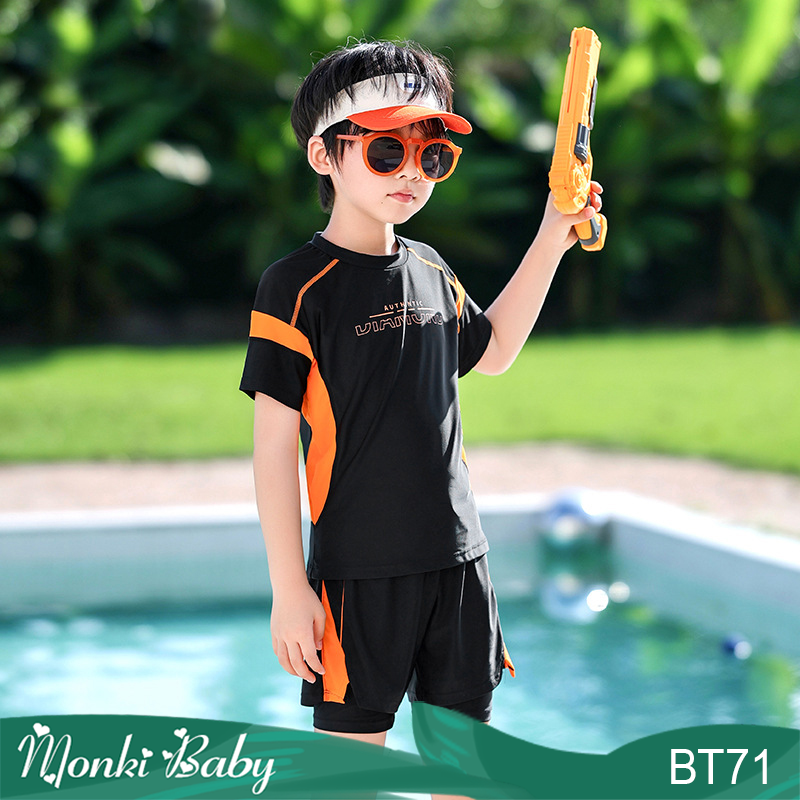 Bộ bơi bé trai quần 2 lớp cá tính năng động, chất liệu thun lạnh dày dặn mịn mát đẹp, co giãn đa chiều thoải mái, thời trang nam tính | BT71