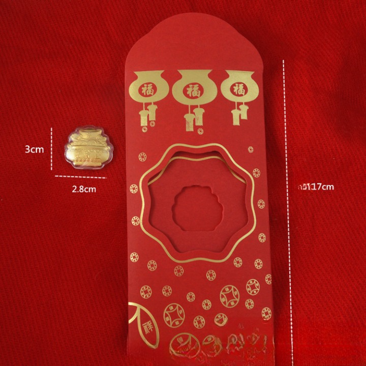 Bao Lì Xì Mạ Vàng 18K, Sang trọng, đẳng cấp, Giá cực sốc, Tặng kèm vòng tay Luminous
