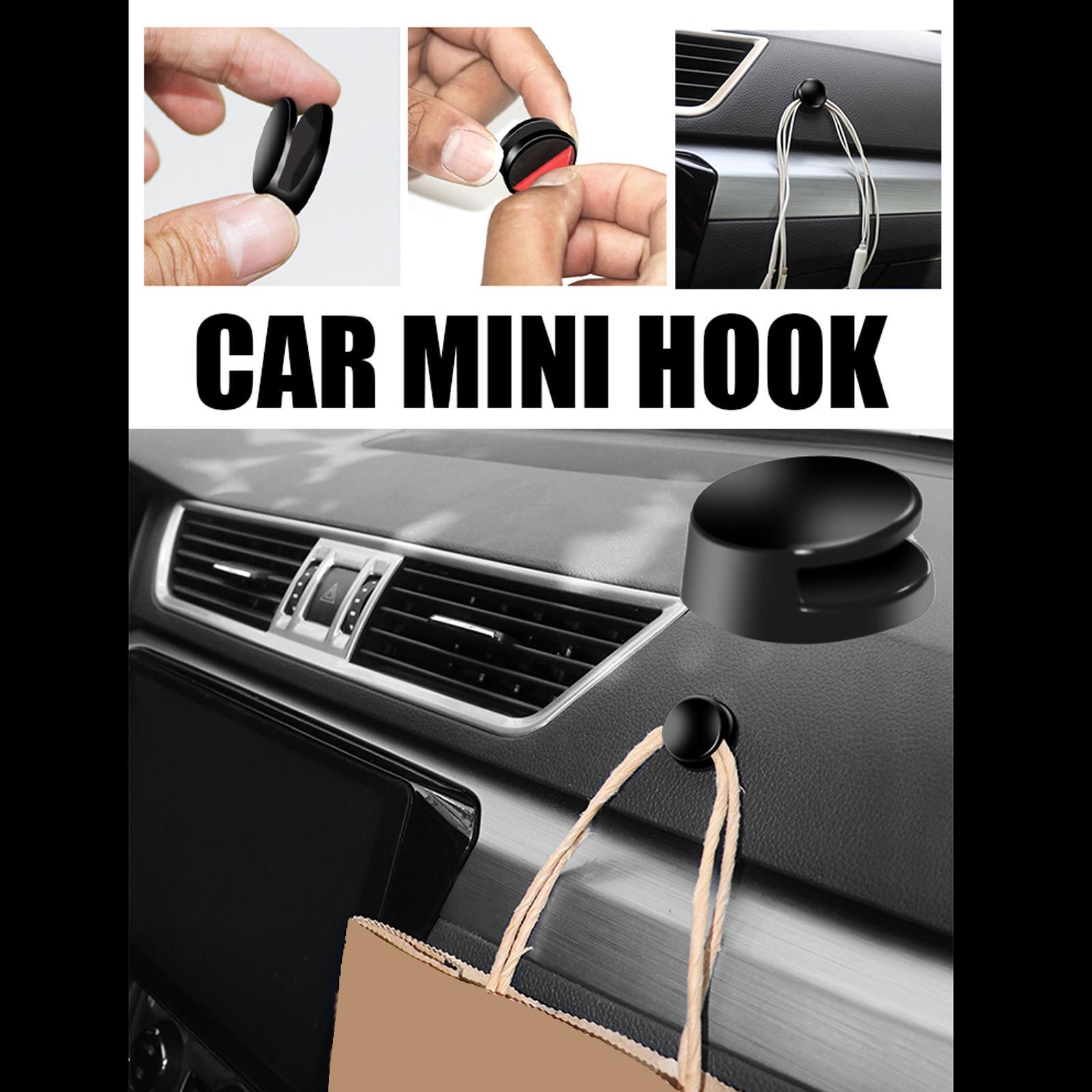 5Pcs Car Hooks Universal Multipurpose Black Car Seat Hook Auto Car Hanger Hook Holder Car Seat Headrest Car Hook Fit for Headphone Keychain