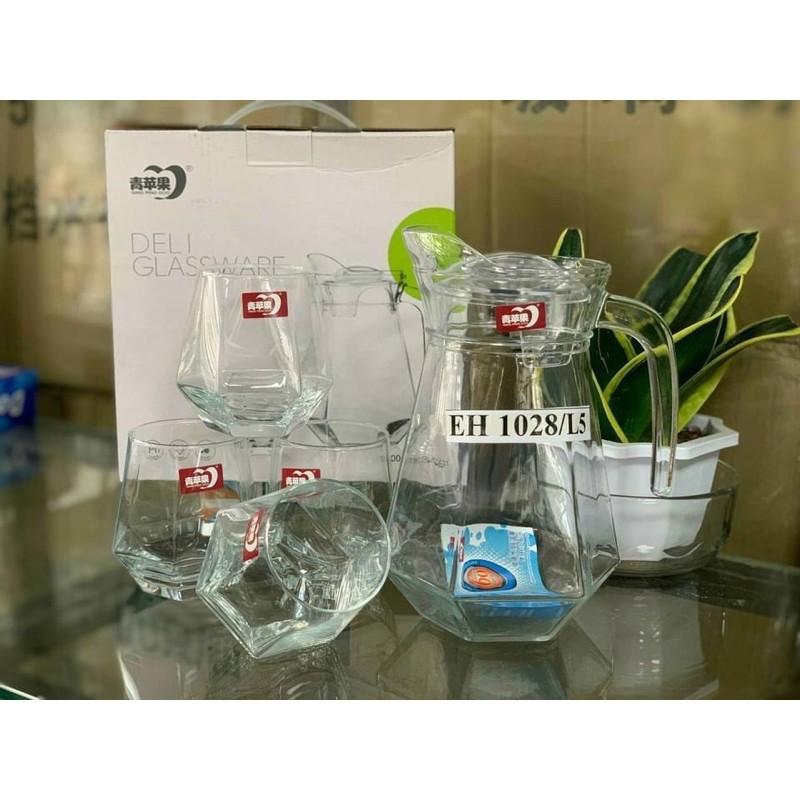 Bộ bình và 4 cốc lục giác 340ml