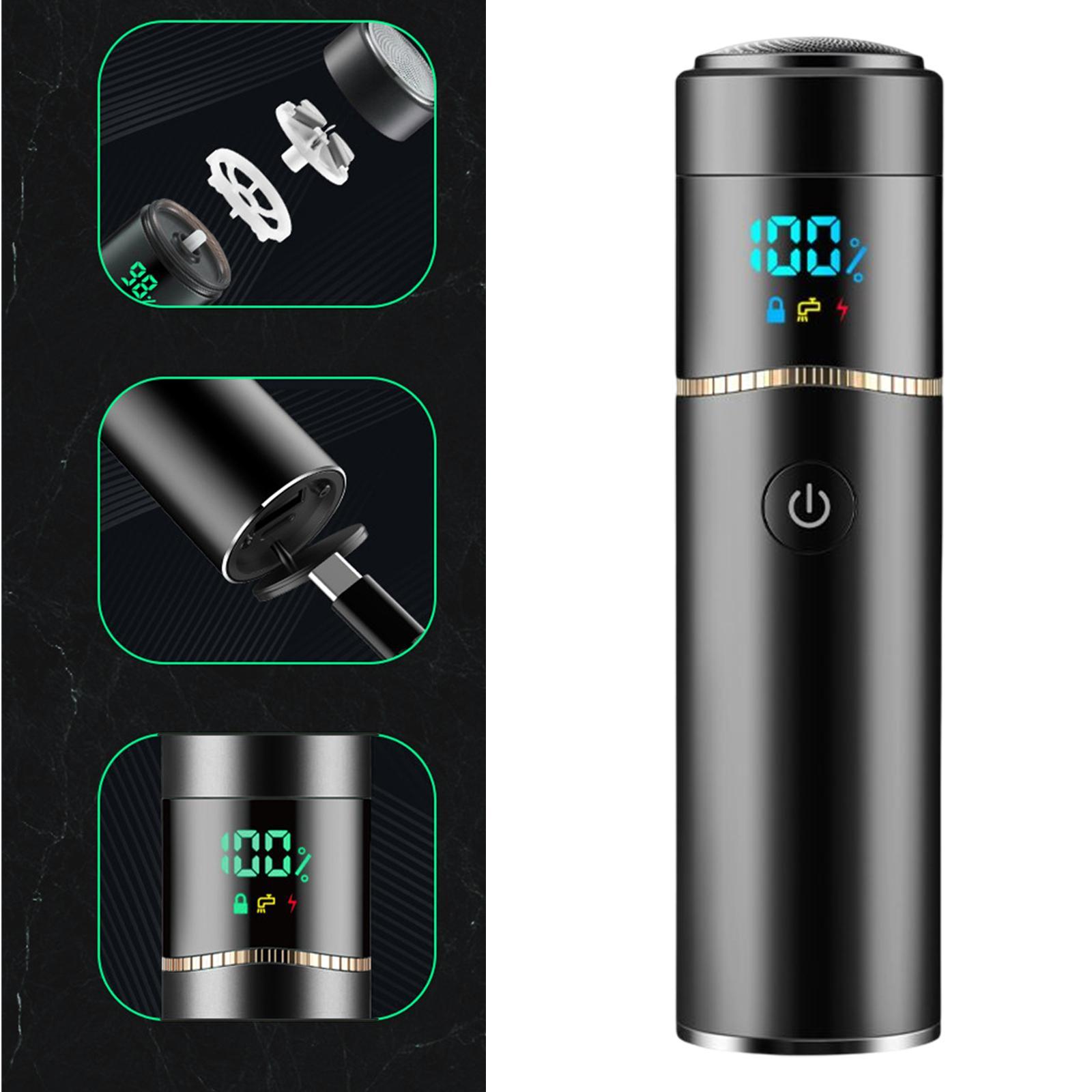 Mini Electric Shaver Waterproof for Men USB Charging LED Display
